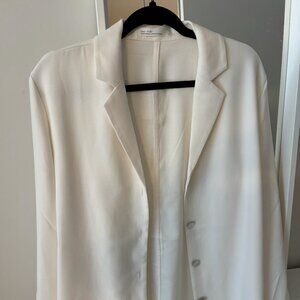 Oak and fort - cream crepe lightweight blazer